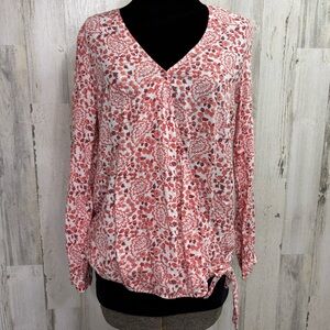 GAP Maternity Paisley Print‎ Long Sleeve Woven Wrap Blouse